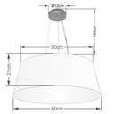 Ver imagem 2 de Lustre Pendente Cone Vivare Md-4002 Cúpula em Tecido 21/60x50cm - Bivolt Rustico-cinza 127/220v