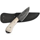 Ver imagem 7 de Faca Edc Artesanal Pequena Coreadeira Forjada em Aço Damasco Cabo Osso D'avila