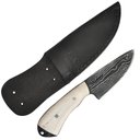 Ver imagem 1 de Faca Edc Artesanal Pequena Coreadeira Forjada em Aço Damasco Cabo Osso D'avila