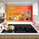 Ver imagem 3 de Cooktop Elétrico Amzchef 30" com 5 Bocas, 8500w e Controle Touch (preto)