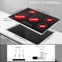 Ver imagem 2 de Cooktop Elétrico Amzchef 30" com 5 Bocas, 8500w e Controle Touch (preto)