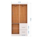 Ver imagem 3 de Cômoda 867 4 Gavetas com Guarda Roupa Solteiro Milão 4 Portas Branco Brilho - Poquema