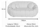 Ver imagem 5 de Namoradeira Concha Decorativa 190cm Sala Suede:branco/liso