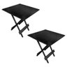 Kit 2 Mesa Dobrável 70x70cm em Madeira Maciça para Restaurantes e Lanchonetes Preto - 1