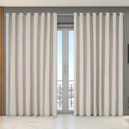 Cortina Dual Forro Voil Gaze Belga 2,70m X 2,30m Luxo Sala Quarto Porta Balcão Semi Blecaute Bege - 2