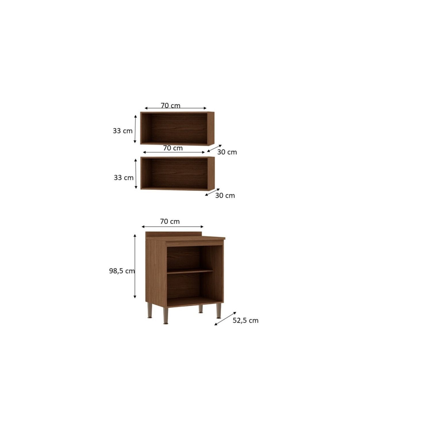 Gabinete para Banheiro 2 Portas com 2 Nicho Acquaflex - 4