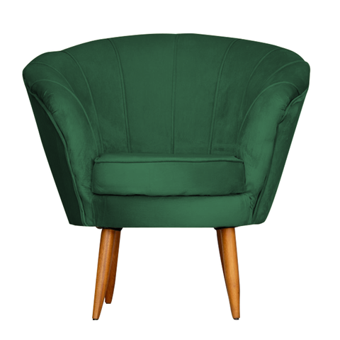 Poltrona Cadeira Decorativa Pétala - Veludo Verde