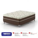 Ver imagem 3 de Cama Box Casal Molas Ensacadas Hórus 1,38x1,88x0,63 Montreal Bege/Marrom