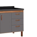 Ver imagem 4 de Gabinete de Cozinha 144cm com 2 Portas e 3 Gavetas Balcão:Avelato/Cinza