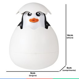 Brinquedo de Banho Infantil Para Bebê +6 Meses Bichinho de Banho Com Esguicho Chuveirinho Pinguim - 4