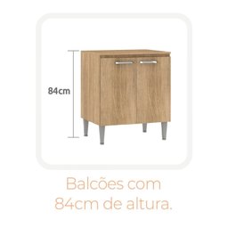 Balcão sem Tampo para Pia 3 Portas 1 Gaveta Max - 5