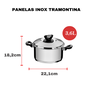 Jogo de Panelas Tramontina Aço Inox Fundo Triplo Cooktop Fogão Indução Kit 10 Peças - 10