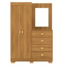Ver imagem 6 de Guarda Roupa Cômoda com Espelho 120cm Rita Nature V02 - Mpozenato