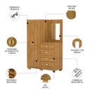 Ver imagem 3 de Guarda Roupa Cômoda com Espelho 120cm Rita Nature V02 - Mpozenato
