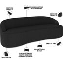 Ver imagem 4 de Sofá 4 Lugares Curvo Sala de Estar Living Lótus D02 Bouclê Preto 280 Cm B-57 - Lyam Lyam Decor