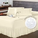 Ver imagem 1 de Capa Protetora de Colchão Casal Padrão Mais 2 Porta Travesseiro Impermeável + Saia Box Palha