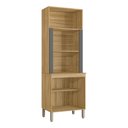 Ver imagem 2 de Armário Cozinha Paneleiro Duplo Forno Microondas Kits Paraná - Freijó/Gris