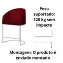 Ver imagem 5 de Kit 02 Banco Banqueta Poltrona Mia Base Metal Branca Veludo Cor:vermelho