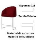 Ver imagem 3 de Kit 02 Banco Banqueta Poltrona Mia Base Metal Branca Veludo Cor:vermelho