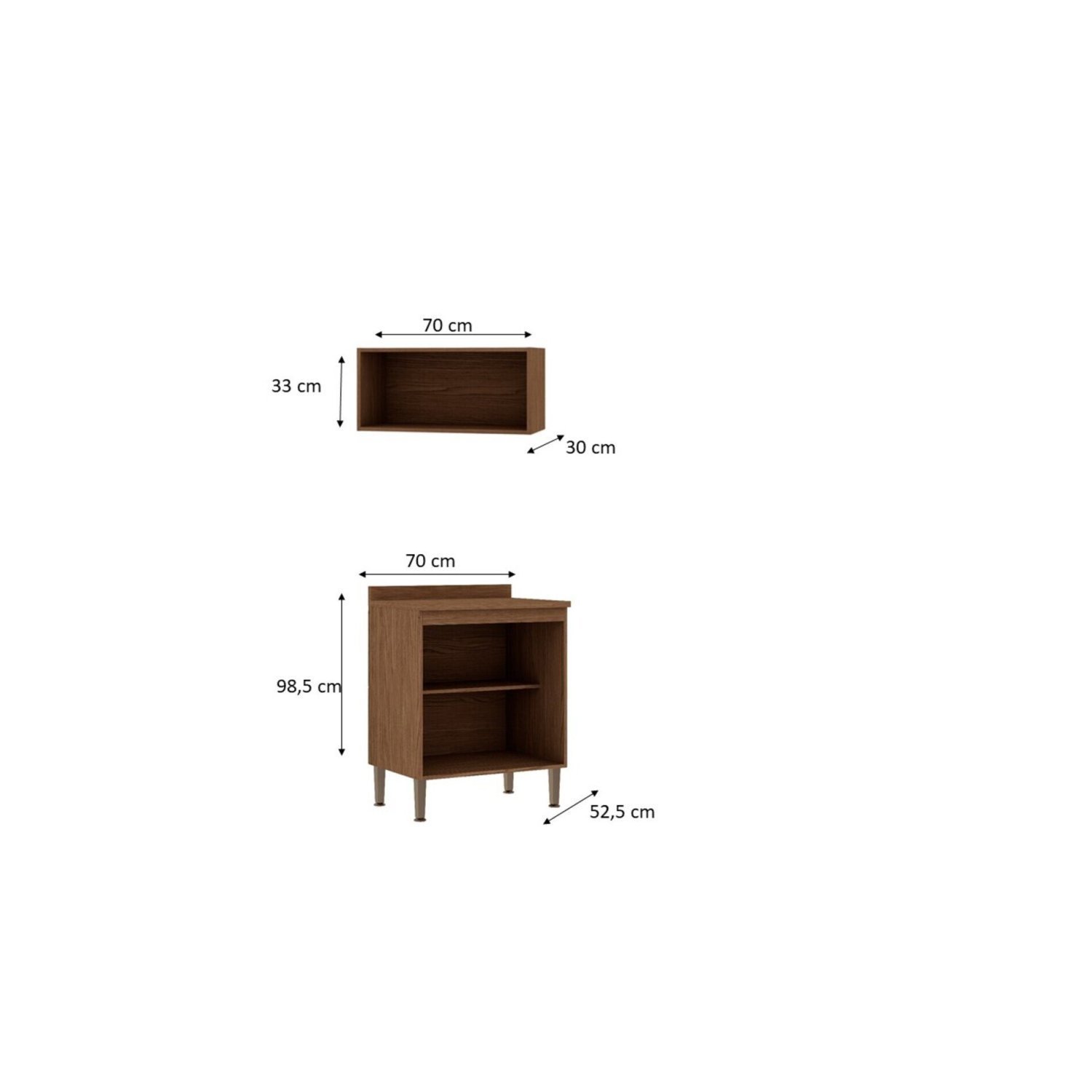 Gabinete para Banheiro 2 Portas com 1 Nicho Acquaflex - 4