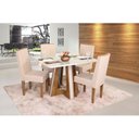 Ver imagem 1 de Conjunto Sala de Jantar Mesa Retangular Vitória com 4 Cadeiras Itália com Apliques