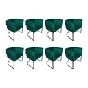 Ver imagem 1 de Kit 8 Poltronas Decorativa Sala de Estar Base de Ferro Preta Veludo Verde