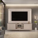 Ver imagem 2 de Rack com Painel Lotus para Tv até 75 Polegadas 2 Portas Ripado Led Off White