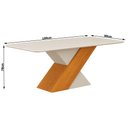Ver imagem 2 de Mesa de Jantar Ilheus 180x90 Canto Copo com Vidro Cinamomo Off White Off White - Leifer