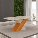 Ver imagem 3 de Mesa de Jantar Ilheus 180x90 Canto Copo com Vidro Cinamomo Off White Off White - Leifer
