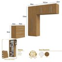 Ver imagem 3 de Quarto Modulado Casal 100% MDF 3 Peças 6 Portas Cômoda 4 Gavetas Integrato Freijó