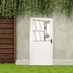 Porta Social Palheta de Alumínio 210 X 80cm Linha 25 Lado Direito Esquadrias Bergamo - 4