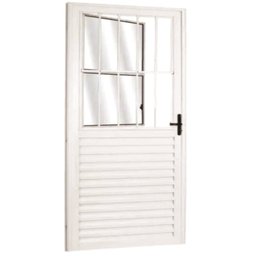 Porta Social Palheta de Alumínio 210 X 80cm Linha 25 Lado Direito Esquadrias Bergamo - 1