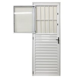 Porta Social Palheta de Alumínio 210 X 80cm Linha 25 Lado Esquerdo Esquadrias Bergamo - 6