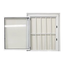 Porta Social Palheta de Alumínio 210 X 80cm Linha 25 Lado Esquerdo Esquadrias Bergamo - 10