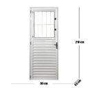 Ver imagem 4 de Porta Social Palheta de Alumínio 210 X 80cm Linha 25 Esquadrias Bergamo Abertura Esquerda