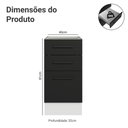 Ver imagem 7 de Balcão Agata 3 Gavetas MDP 40cm Branco e Preto Madesa