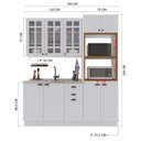Ver imagem 3 de Cozinha Modulada 3 Peças 1 Torre Quente 1 Balcão sem Tampo 1 Aéreo 100% MDF com Vidro Rodapé Bari