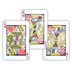 Conjunto de Quadros Carta de Baralho, Rei Dama Valete 30cm