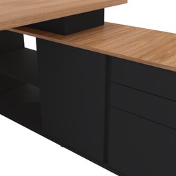 Mesa para Escritório Diretor em L 3 Gavetas 1 Porta Spring Yescasa - 9