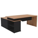 Ver imagem 5 de Escrivaninha Mesa Escritório Diretor em L Spring 3 Gavetas 1 Porta 180cm Yescasa Preto e Itapuã Marr
