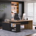 Ver imagem 6 de Escrivaninha Mesa Escritório Diretor em L Spring 3 Gavetas 1 Porta 180cm Yescasa Preto E Itapuã