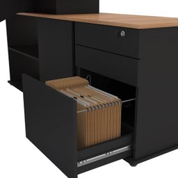 Mesa para Escritório Diretor em L 3 Gavetas 1 Porta Spring Yescasa - 10