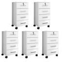 Ver imagem 2 de Kit 5 Gaveteiros 4 Gavetas com Rodízios e Chave Gávea Office