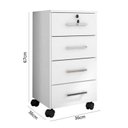 Ver imagem 4 de Kit 10 Gaveteiros 4 Gavetas com Rodízios e Chave Gávea Office Branco