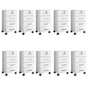 Ver imagem 2 de Kit 10 Gaveteiros 4 Gavetas com Rodízios e Chave Gávea Office