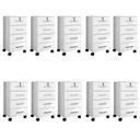 Ver imagem 2 de Kit 10 Gaveteiros 4 Gavetas com Rodízios e Chave Gávea Office Branco