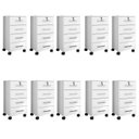 Ver imagem 2 de Kit 10 Gaveteiros 4 Gavetas com Rodízios e Chave Gávea Office Branco