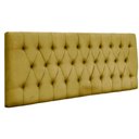 Ver imagem 1 de Painel Suspenso Cabeceira Dubai 1,28m para Cama Viúva Solteirão Suede Amarelo - Aurora Line