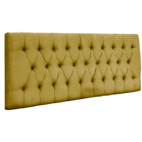 Painel Suspenso Cabeceira Dubai 1,28m para Cama Viúva Solteirão Suede Amarelo - Aurora Line