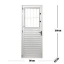 Ver imagem 4 de Porta Social Palheta de Alumínio 210 X 90cm Linha 25 Lado Esquerdo Esquadrias Bergamo